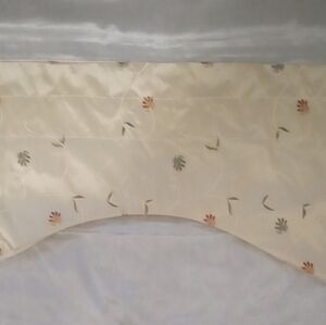 Valance Cream Embroidered Leave Design Curtain. Length 70"